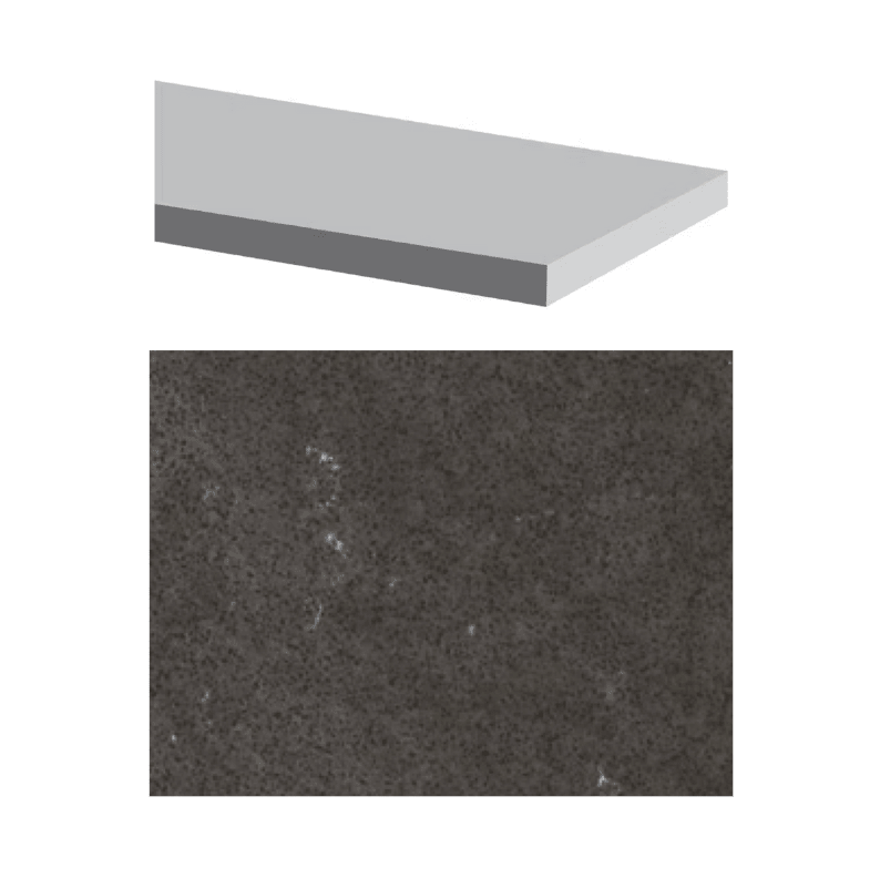 Fusion - Pierta Dark 6" x 108" - 15.9 mm - Cadre de douche en quartz poli ||QSJDGR108 - Ceramed