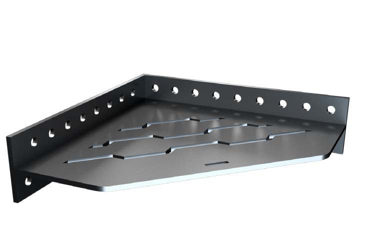 Fusion - Tablette en coin pour douche acier inoxydable Nano 7.7" x 7.7"