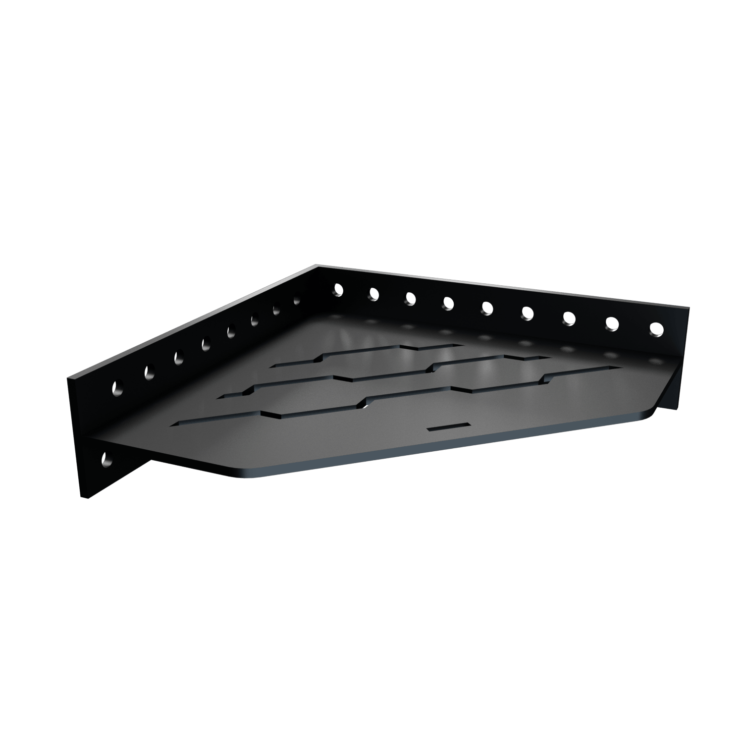 Fusion - Tablette en coin pour douche acier inoxydable Noir 7.7" x 7.7"