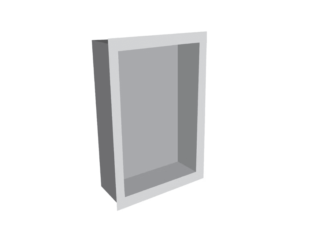 Fusion - Thassos White 16" x 24" - Niche de douche à cadre carré sans tablette en pierre artificielle ||SNWHT-SQ - Ceramed