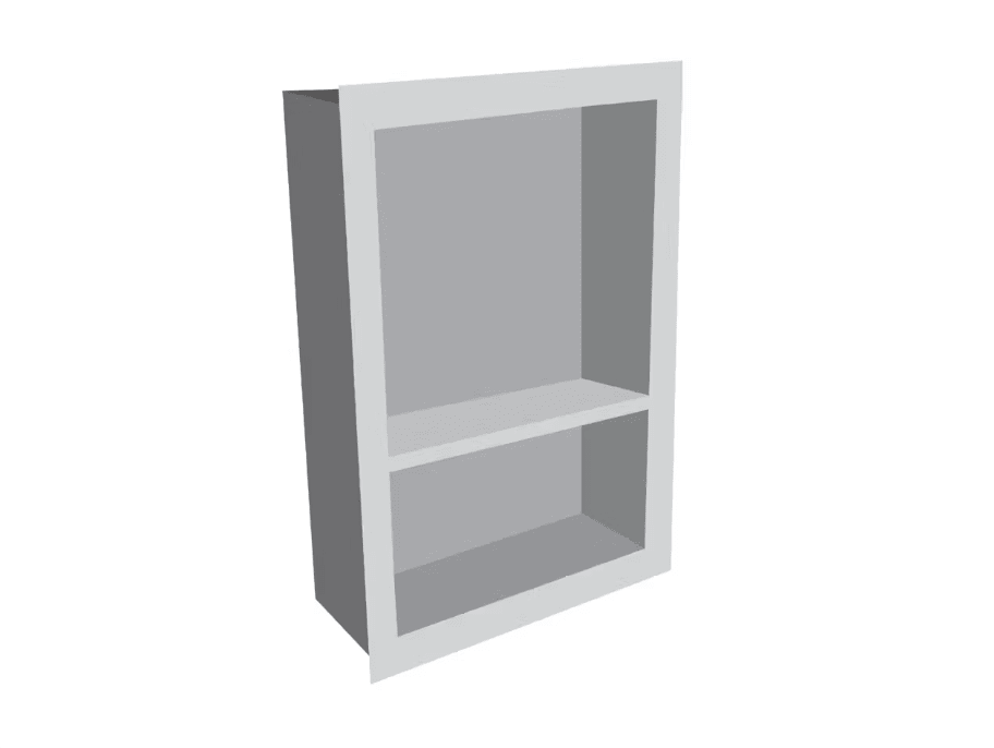 Fusion - Thassos White 16" x 24" - Niche de douche avec tablette en pierre artificielle ||SNWHT-MS - Ceramed