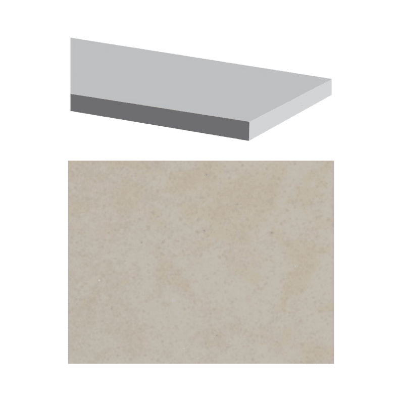 Fusion - Vienna Beige 6" x 94" - 15.9 mm - Cadre de douche en pierre artificielle polie ||SJBGE-94 - Ceramed