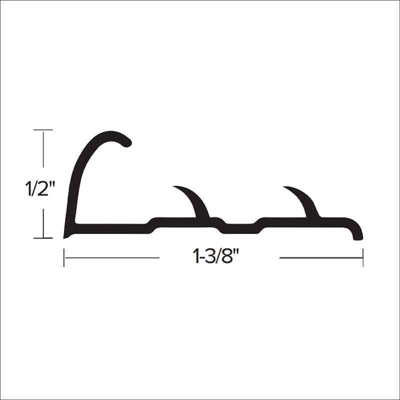 Futura Transitions - Aggripeur de tapis avec dents CM 104 en Aluminium noir martelé 1/2" (12.7 mm) x 1-3/8" x 12'