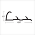 Futura Transitions - Aggripeur de tapis avec dents CM 104 en Aluminium noir martelé 1/2" (12.7 mm) x 1-3/8" x 12'