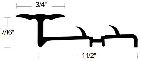 Futura Transitions - Agrippeur de tapis avec dents Palisade Joiner With Pins 3/4"  Nickel