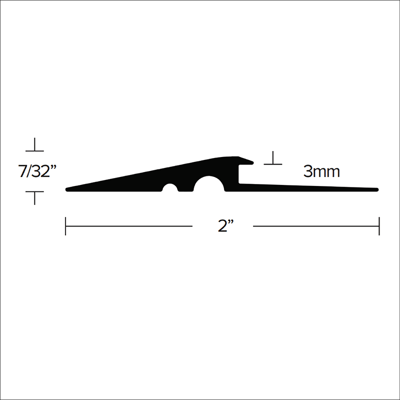Futura Transitions - Réducteur pour vinyle LVT 113 en Aluminium argenté gravé 1/8" (3 mm) x 2" x 12'