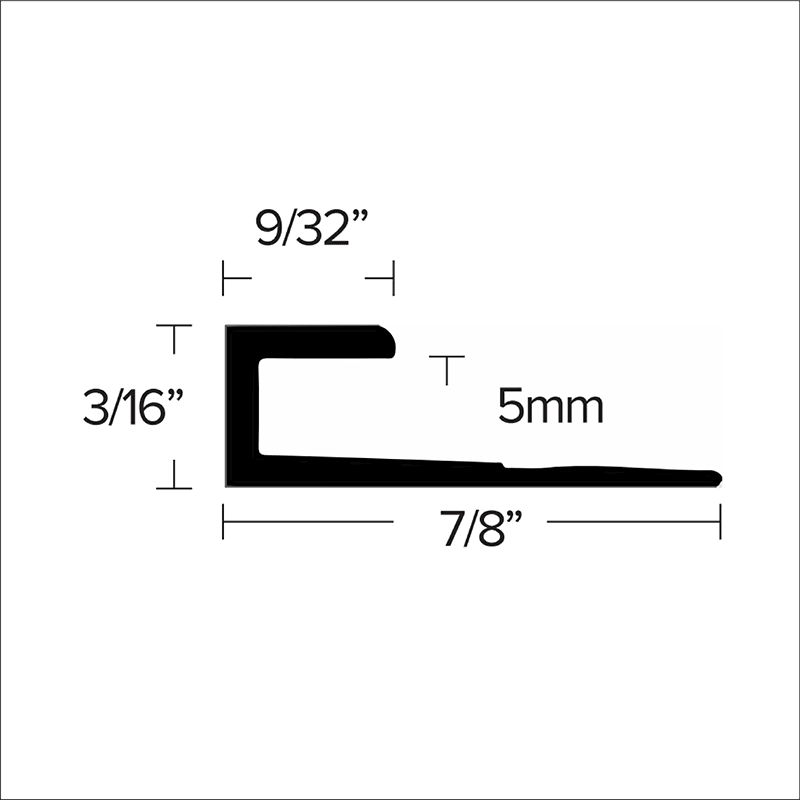 Futura Transitions - Transition casquette carée pour vinyle LVT 103 en Aluminium argenté gravé 1/8" (3 mm) x 1-3/4" x 12'