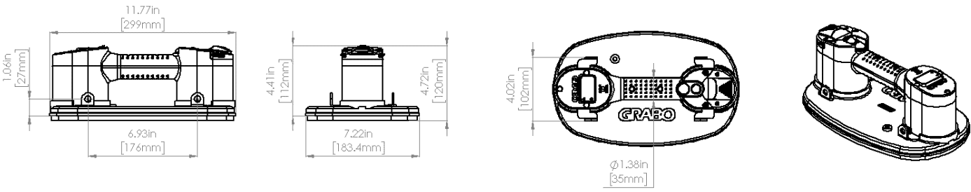 GRABO - Ventouse électrique PRO-Lifter 20 ||GP-1LI-FB-1S-HC - Ceramed