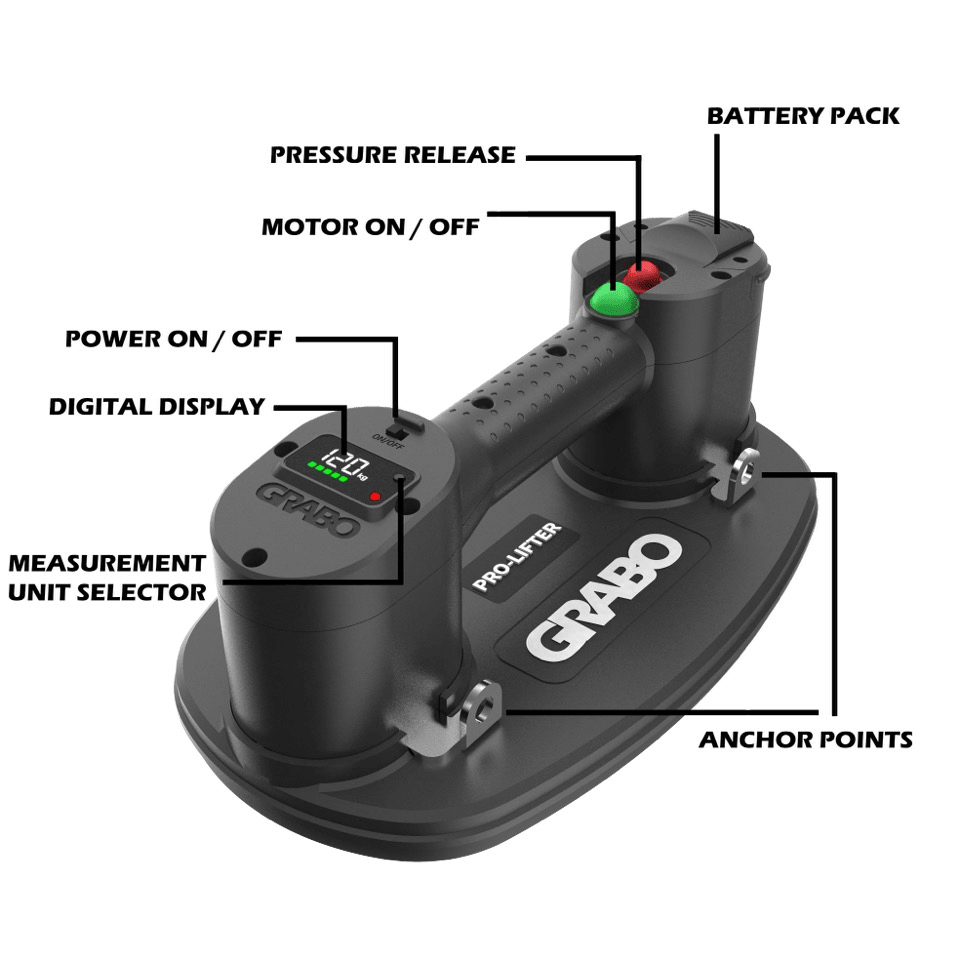 GRABO - Ventouse électrique PRO-Lifter 20 ||GP-1LI-FB-1S-HC - Ceramed