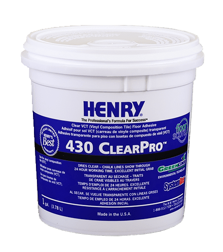 Henry - 430 ClearPro Adhésif à couche mince pour carreaux de sol - 3.78 L