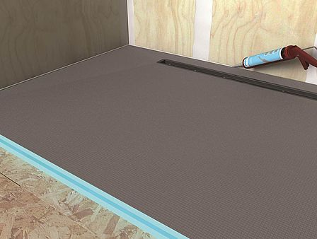 Wedi - Wedi - Base de douche avec assemblage de drain linéaire Fundo Riolito Neo - Pente à 4 sens - 36" x 60" x 2-3/8"