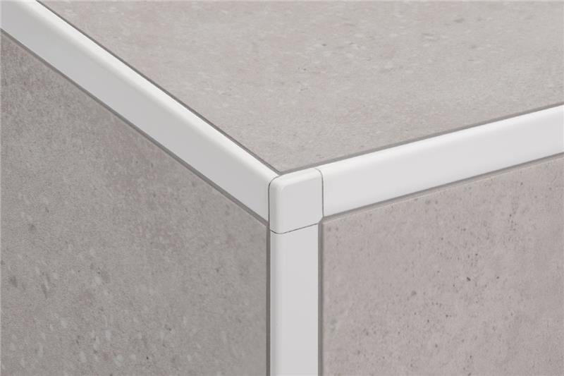 Schluter - JOLLY Moulure de bordure de mur Aluminium Blanc brillant 1/2" (12.5 mm) x 8' 2-1/2" ||J125BW