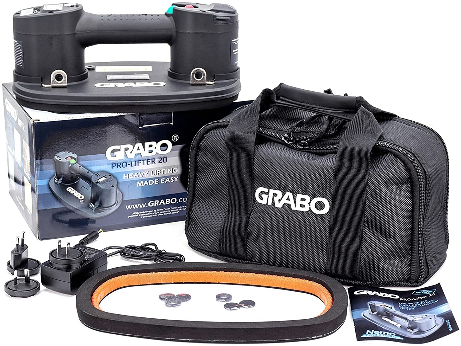 GRABO - Pro-Lifter 20 14.8V 2.6 Ah Suction Cup Set (1 battery and 1 gasket) ||GP-1LI-FB-1S