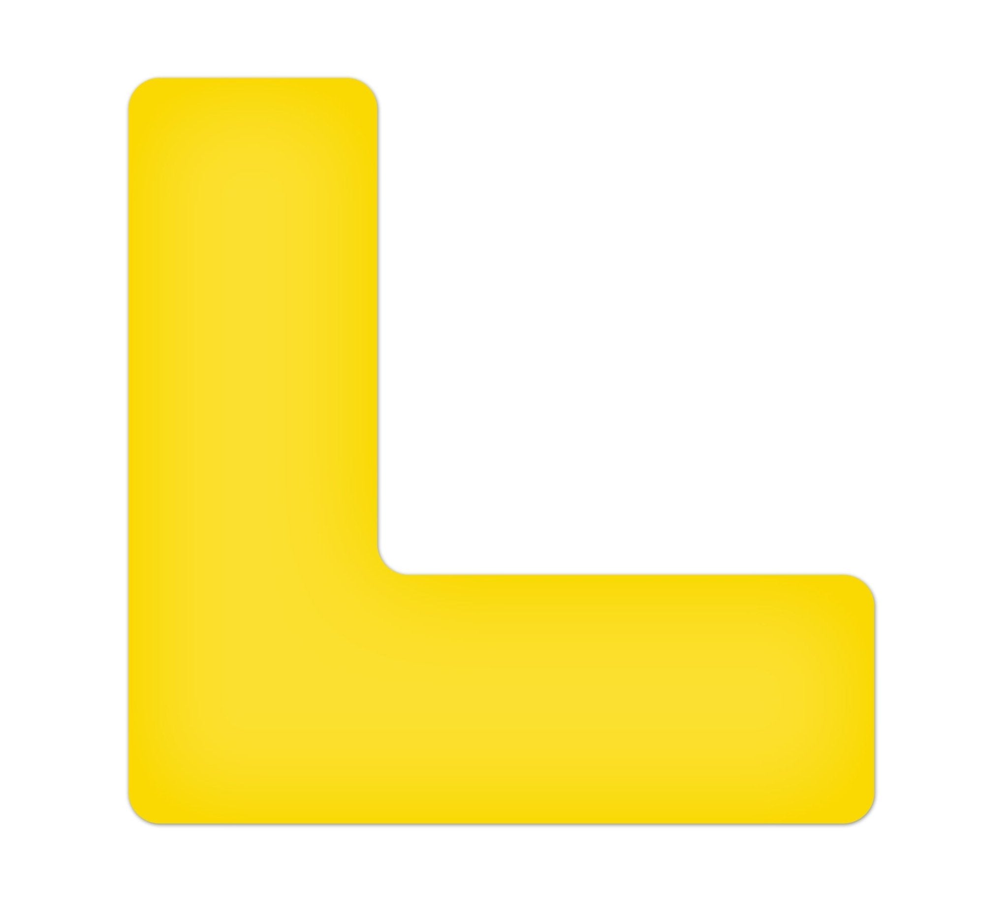 Incom - Ruban Tuff Mark jaune en forme de "L" - paquet de 20