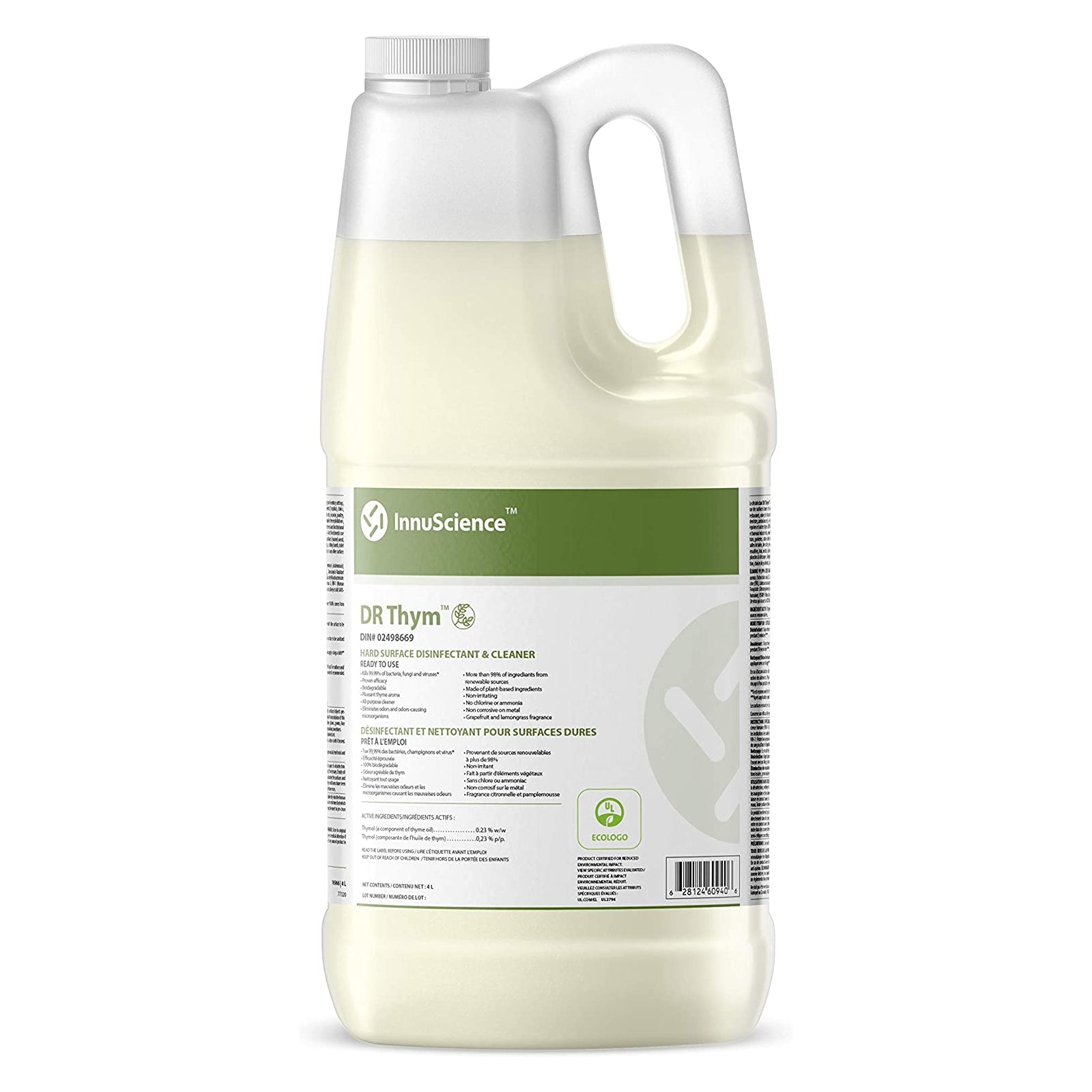 InnuScience - DR Thym Désinfectant et nettoyant pour surfaces dures - 4 L