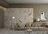 Mur de tuiles de porcelaine IP Céramique Dusk Bone dans un salon beige