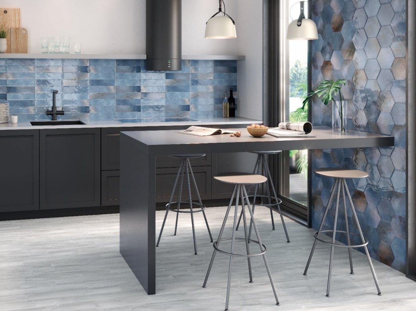 IP Céramique - Moon Hexagon - Blue - Ceramed