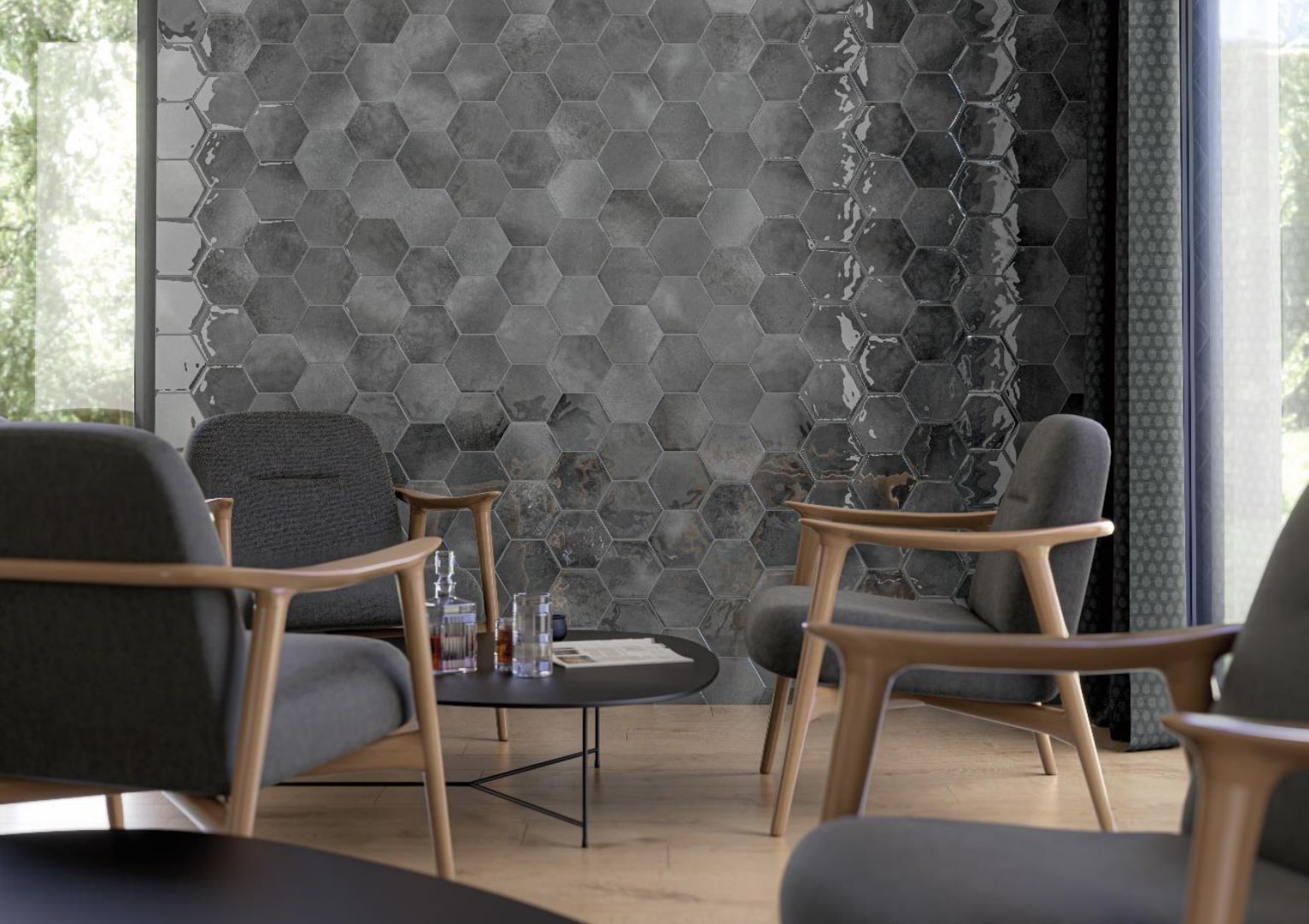 IP Céramique - Moon Hexagon - Grey - Ceramed