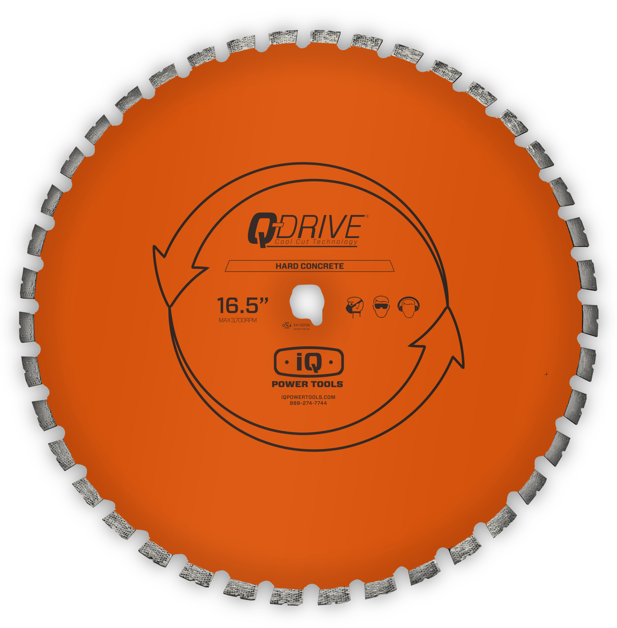 iQ Power Tools - Lame à béton dur 16.5" orange Q-Drive