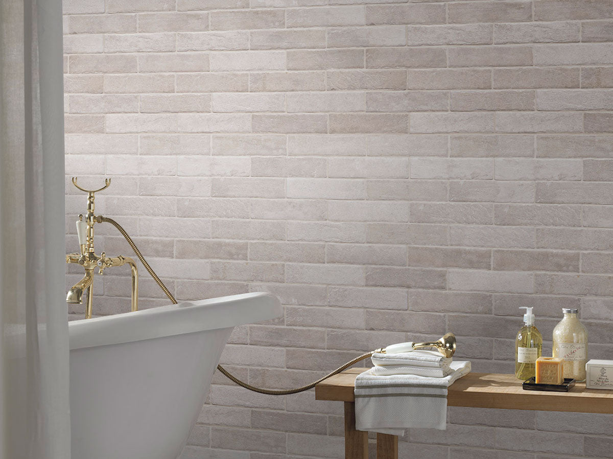 MSI Surfaces Ceramic Tiles – Brickstone Ivory Matte 2" x 10"
