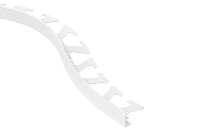 Schluter - JOLLY Moulure flexible de bordure pour les murs Aluminium Blanc mat 3/8" (10 mm) x 10'