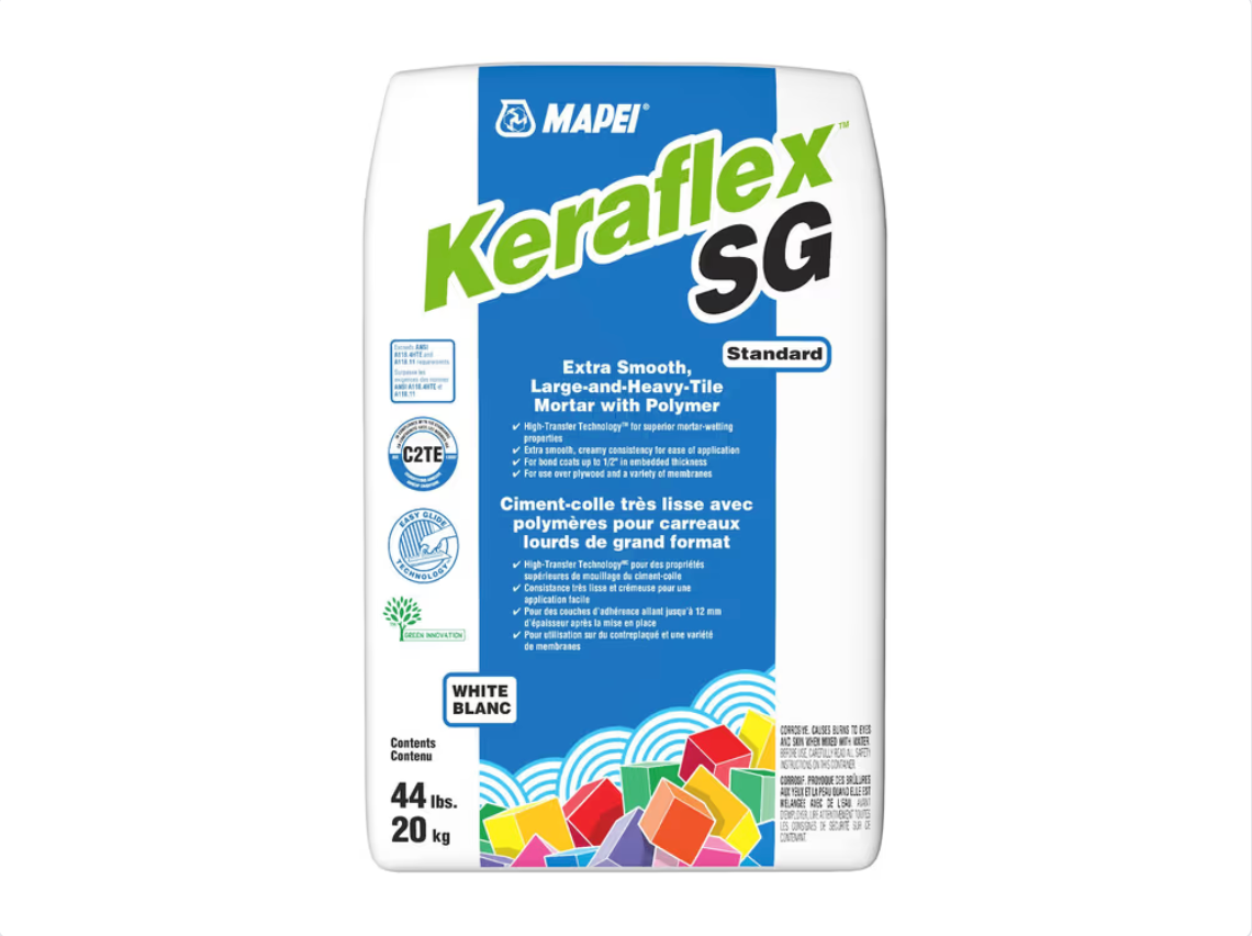 Mapei Keraflex SG - Blanc 44 lb - Ciment-colle très lisse pour carreaux lourds de grand format