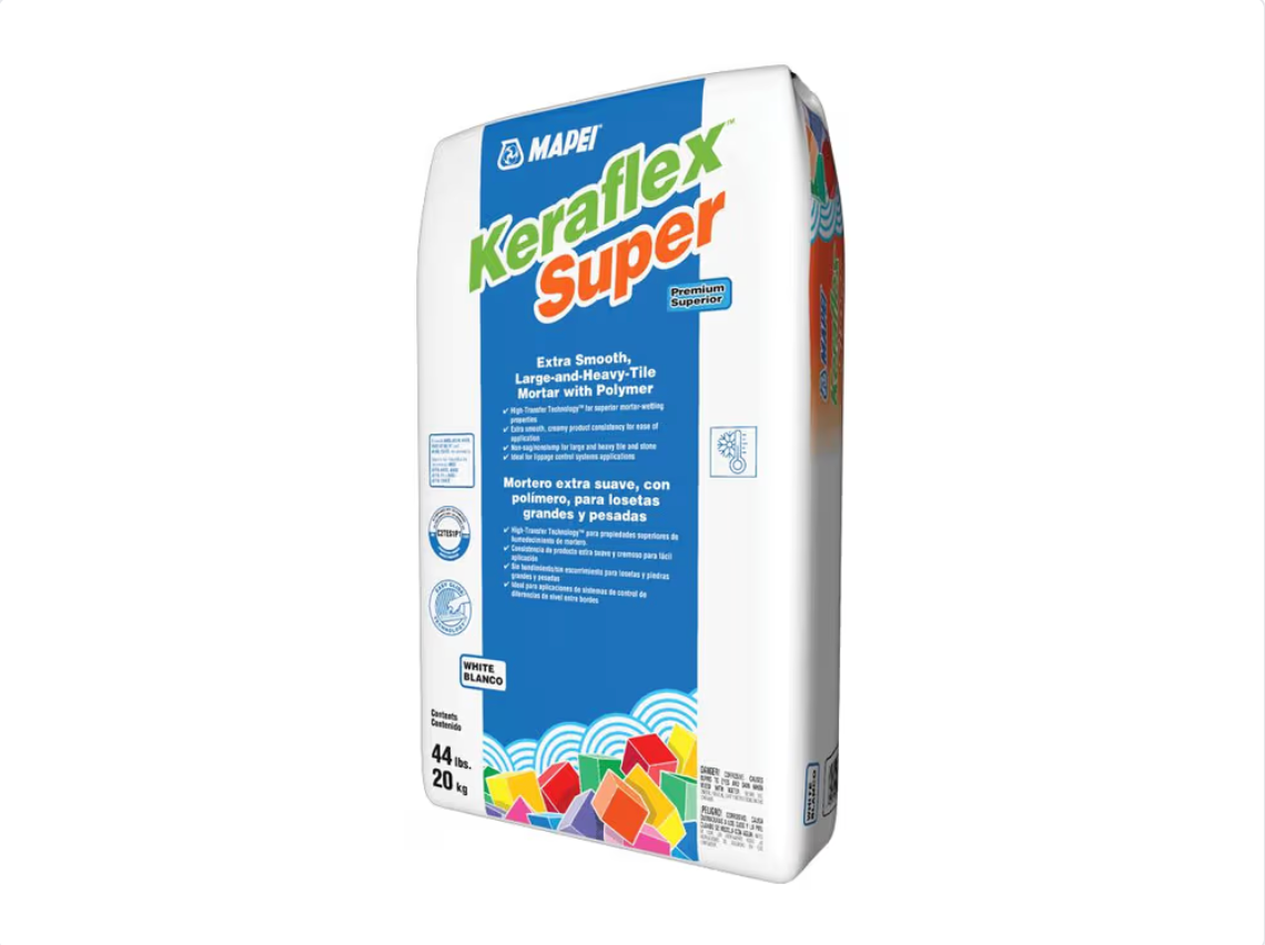Mapei Keraflex Super - White 44 lb - Very smooth mortar for large format heavy tiles