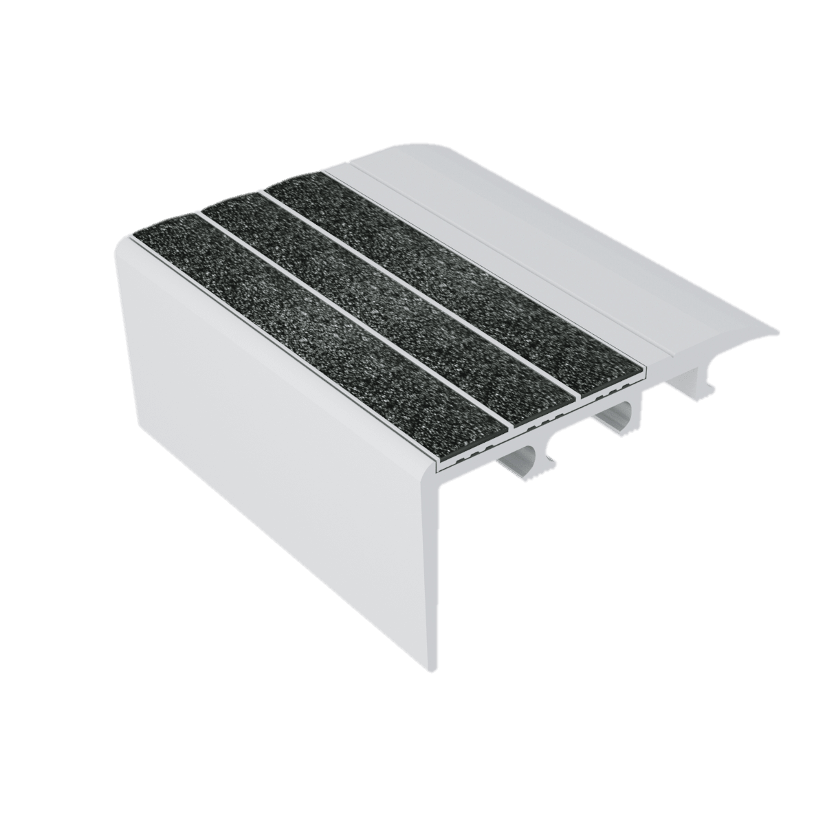 Kinesik - Ecoglo C4-N20 Carpet Stair Nosing with Black Anti-Slip Strips 2.7" (vendu en pied linéaire)
