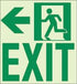 Kinesik - Ecoglo Enseigne murale de parcours d'évacuation aluminium "EXIT TO THE LEFT" 8.4" x 8.89"