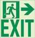 Kinesik - Ecoglo Enseigne murale de parcours d'évacuation aluminium "EXIT TO THE RIGHT" 8.4" x 8.89"