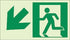 Kinesik - Ecoglo  Enseignes photoluminescentes de parcours d'évacuation aluminium "EXIT DOWN AND TO THE LEFT" 8" x 4.6"