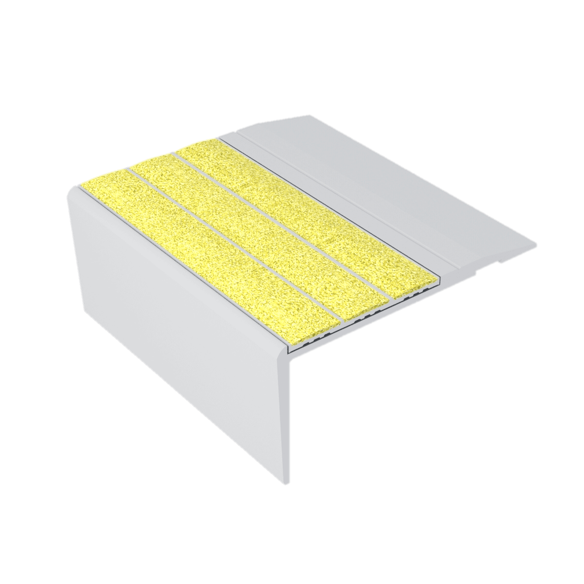 Kinesik - Ecoglo F4-N20 Flat Stair Nosing with Yellow Anti-Slip Strips 2.7" (vendu en pied linéaire)