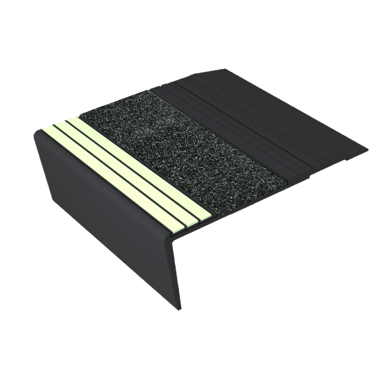 Kinesik - Ecoglo F6B Nez de marche plat en aluminium photoluminescent F6B271 Noir avec bandes contrastées E3071 Noir 2"