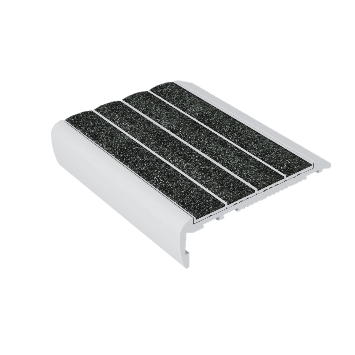 Kinesik - Ecoglo F7-N30 Flat Stair Nosing with Black Anti-Slip Strips 2.6" (vendu en pied linéaire)