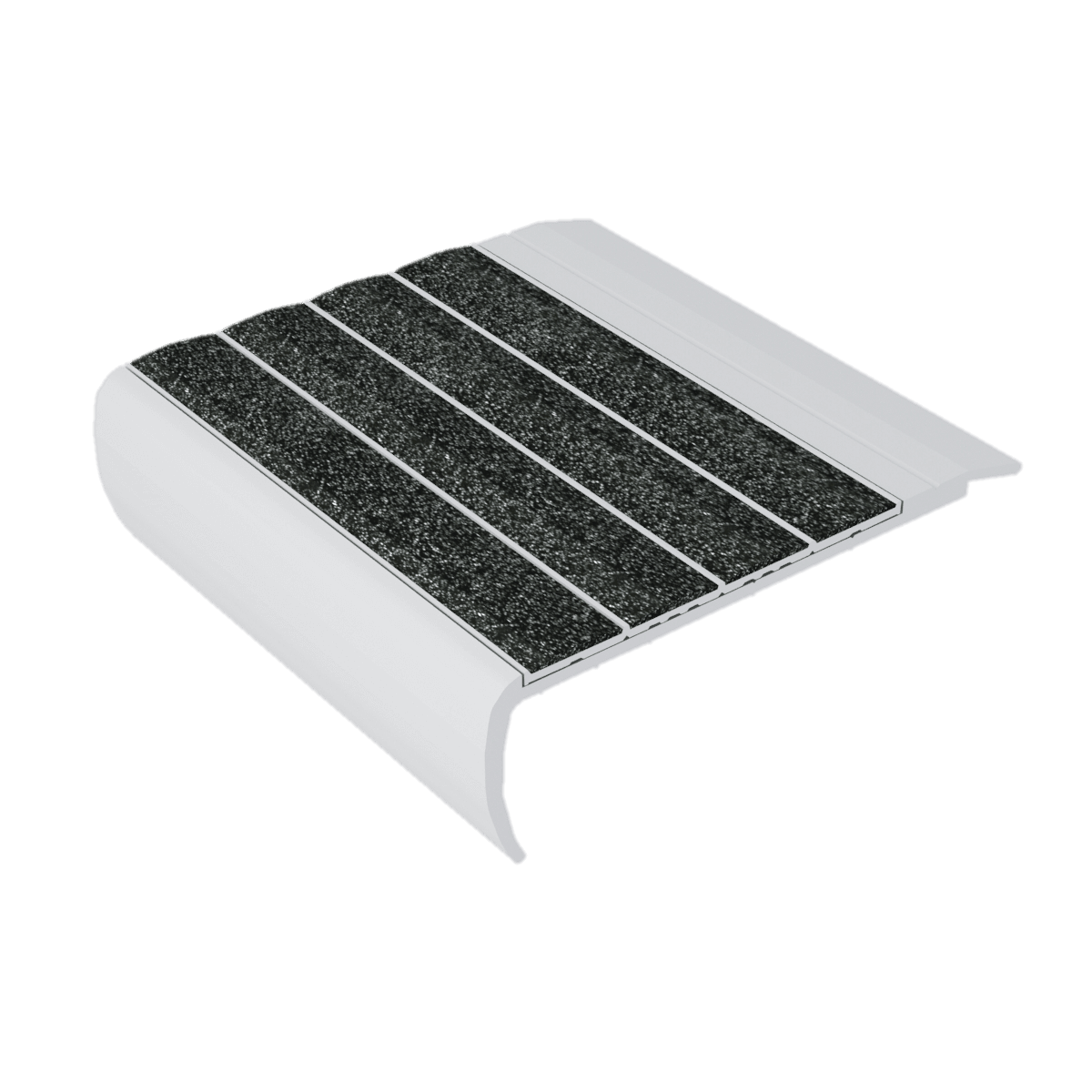 Kinesik - Ecoglo F8-N30 Flat Stair Nosing with Black Anti-Slip Strips 3" (vendu en pied linéaire)