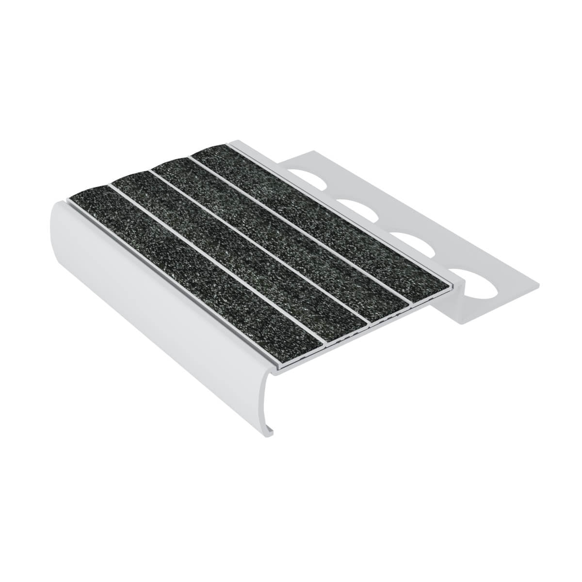 Kinesik - Ecoglo M4.125-N30 Nez de marche avec ailette d'ancrage 12.5 mm et bandes antidérapantes noires 2" x 8'