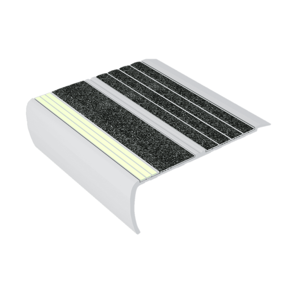 Kinesik - Ecoglo RF5-E30 Nez de marche photoluminescent à angle droit avec bande antidérapante noire 5.5" (vendu en pied linéaire)