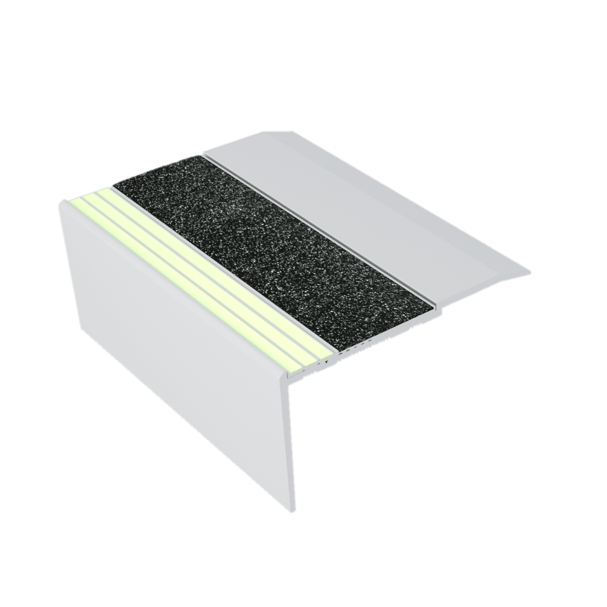 Kinesik - Ecoglo RF7-E30 Photoluminescent Flat Stair Nosing with Black Anti-Slip Strip 3.5" (vendu en pied linéaire)