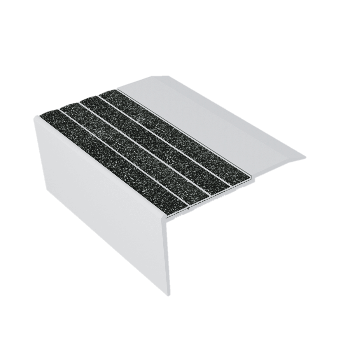 Kinesik - Ecoglo RF7-N30 Flat Stair Nosing with Black Anti-Slip Strips 3.5" (vendu en pied linéaire)
