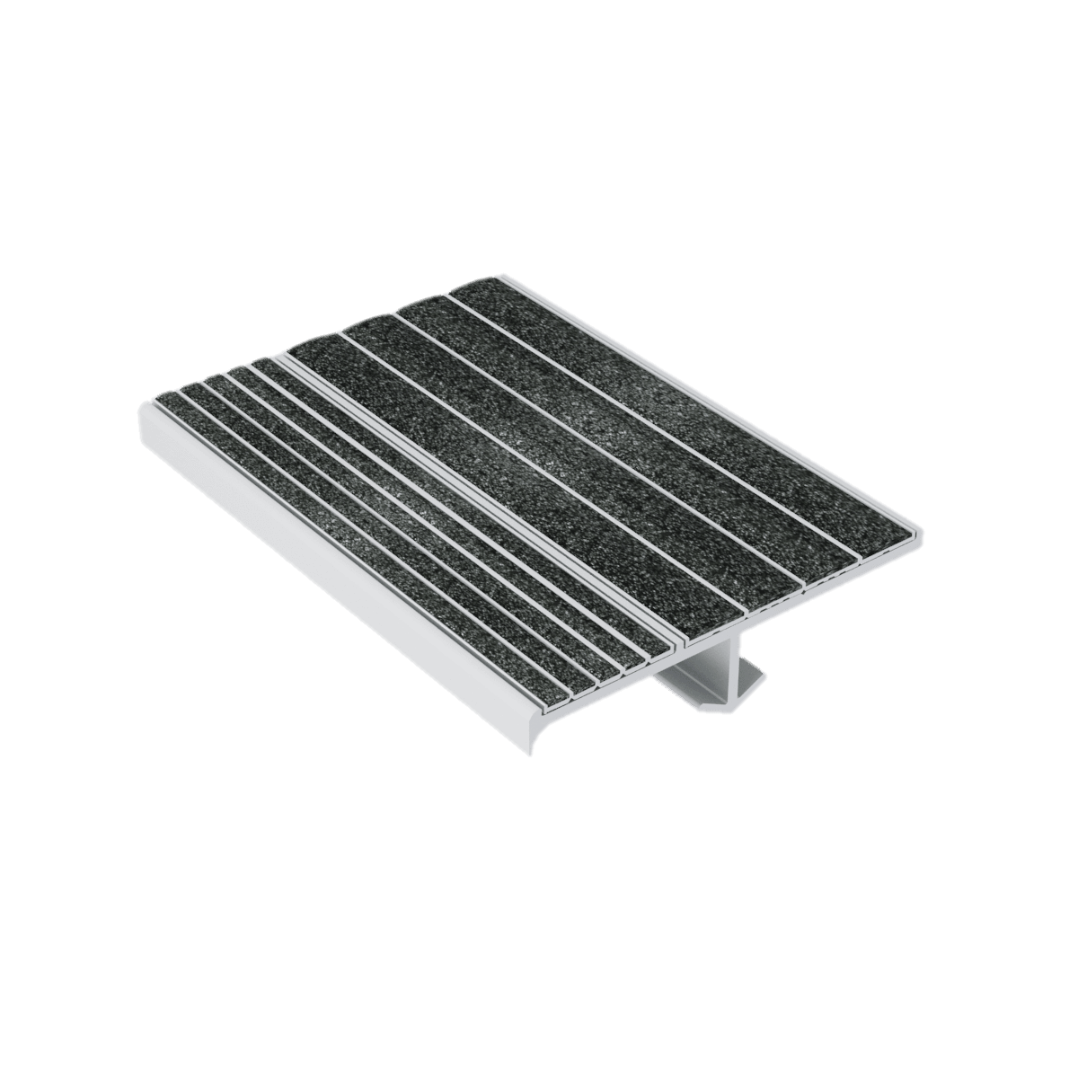 Kinesik - Nez de marche intégré Série S3 aluminium anodisé #S3070 noir avec insertion antidérapante #N3070 noir 2" (vendu au pied linéaire)