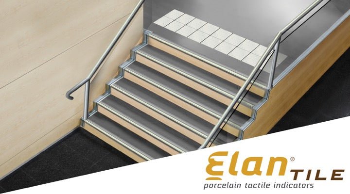 Kinesik - Tuile tactile Elan Tile avec barres Gris Raffiné 12" x 12"
