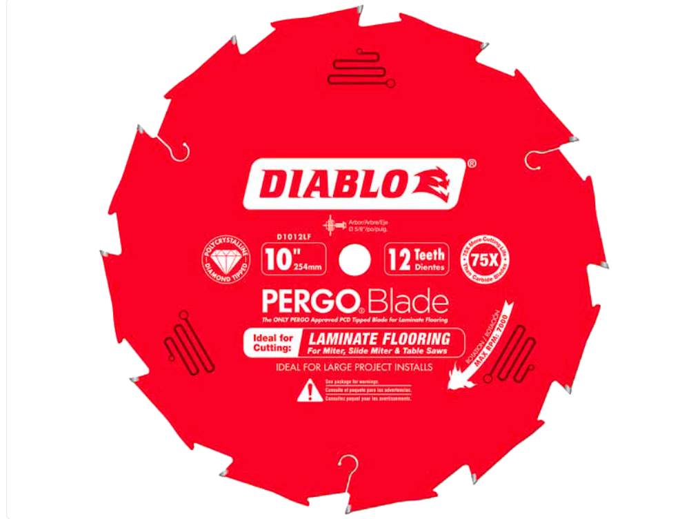 Diablo - 10" - Diablo PergoBlade floating floor saw blade 12 teeth ||D1012LFC