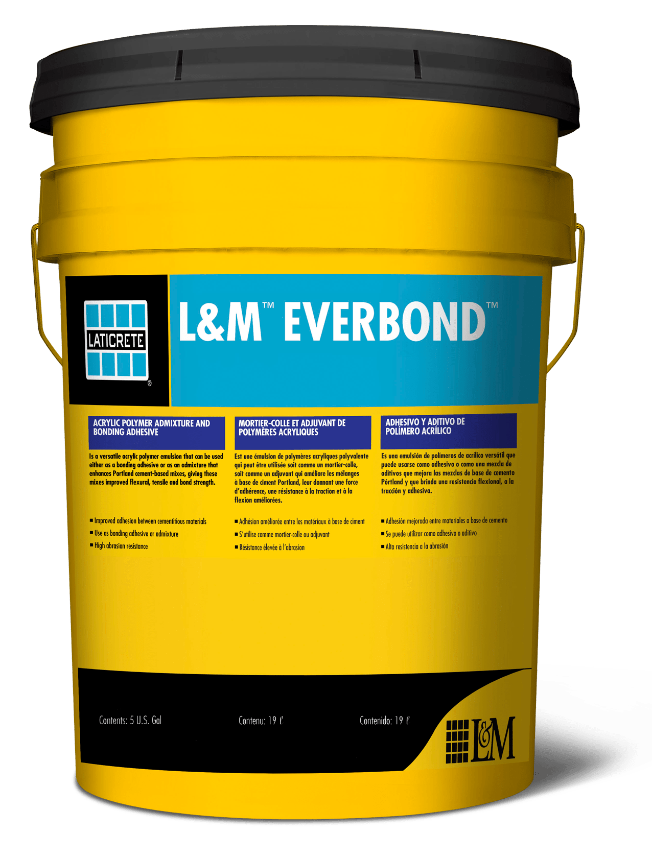 Laticrete - EVERBOND Adjuvant de polymère acrylique et adhésif de liaison 18.9 L