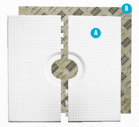 Laticrete - Hydro Ban Bac de douche avec drain central 72" x 72"