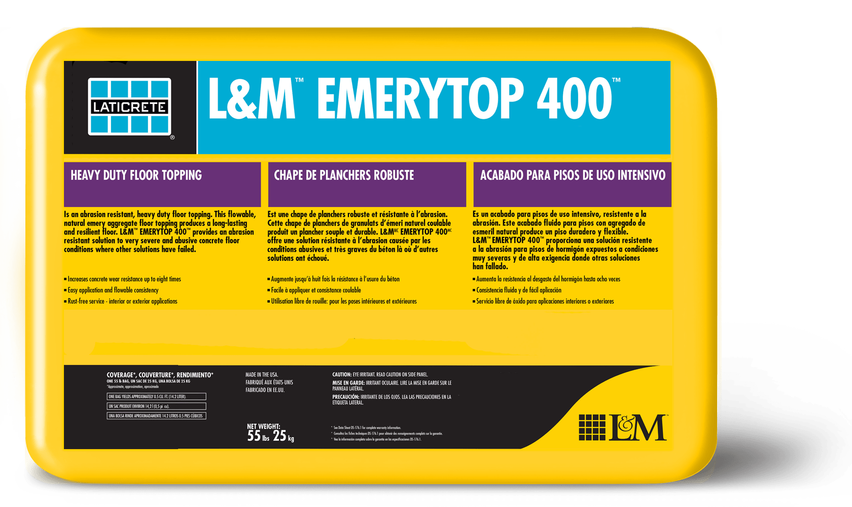 Laticrete - L&M EMERYTOP 400 Chape en béton 25 kg
