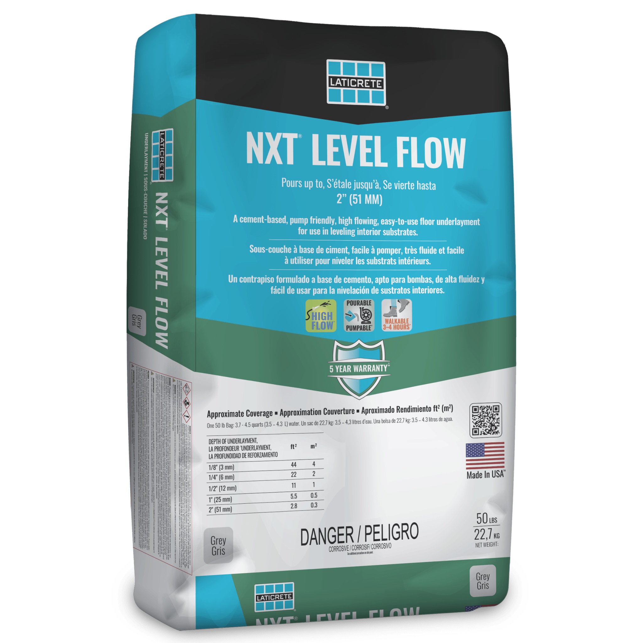 Laticrete - Nxt Level Flow Sous-couche autonivelante super sac Gris 1133.9 kg