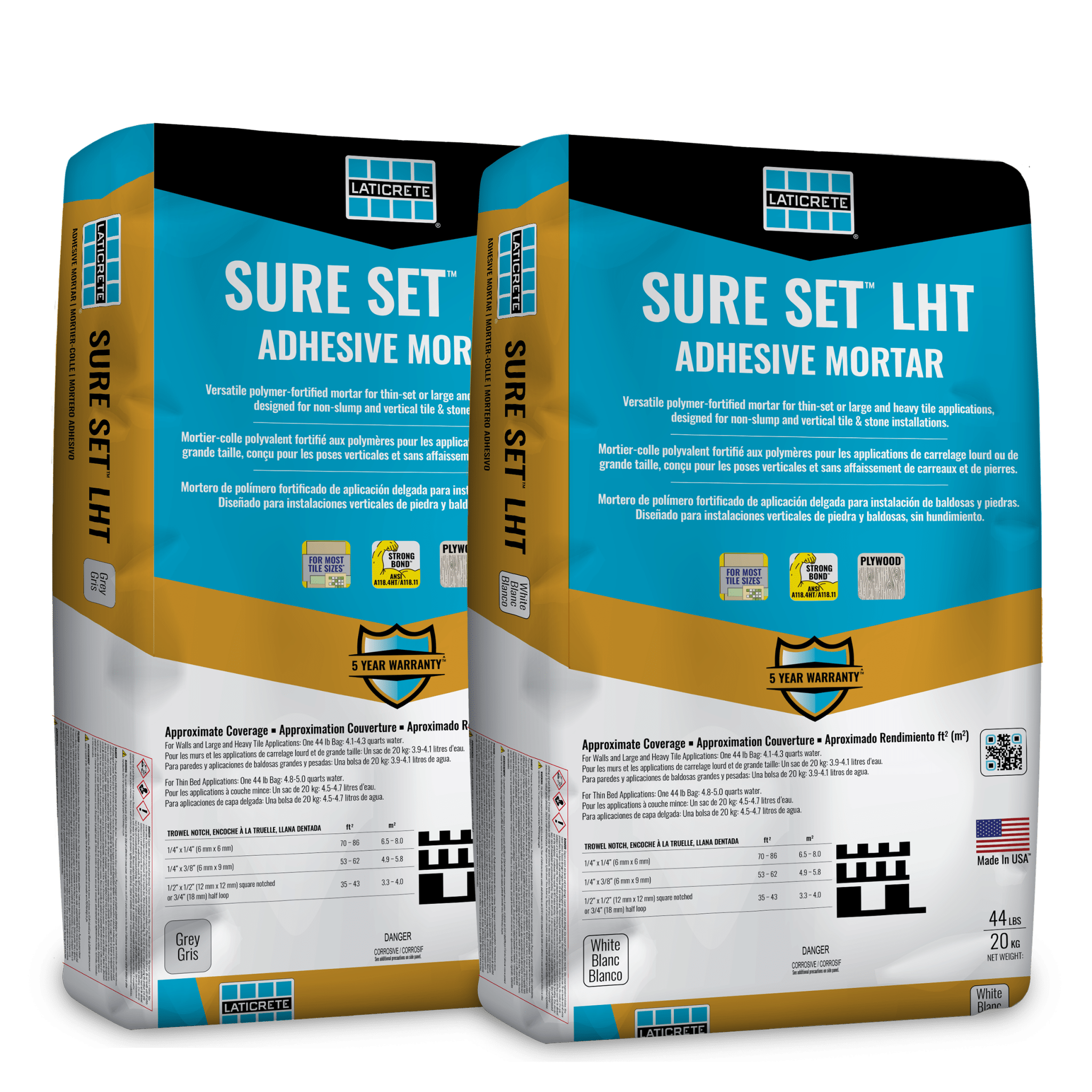 Laticrete - SURE SET™ LHT - Mortier pour tuiles de grand format - Gris - 44 lb ||0559-0044-21 - Ceramed