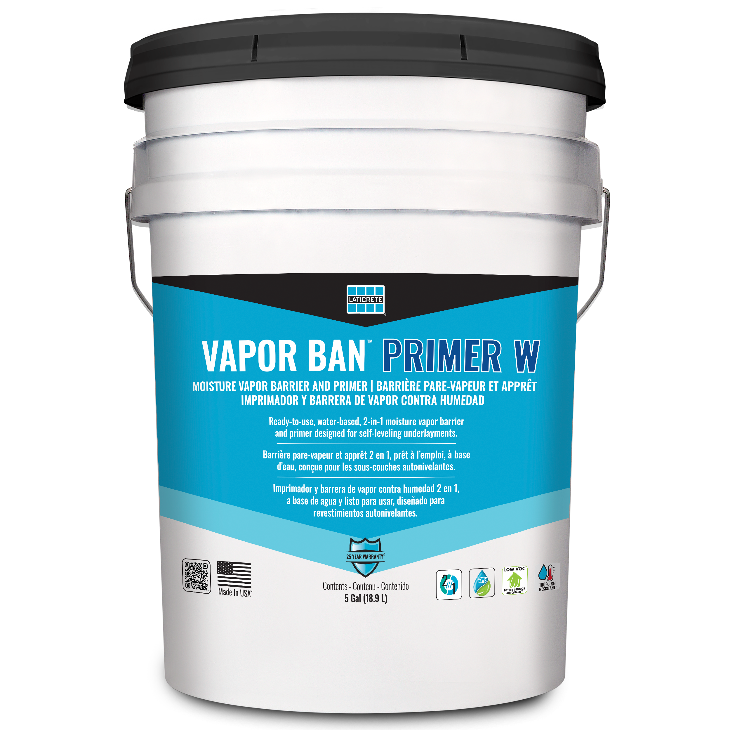Seau de 5 gal de Laticrete VAPOR BAN Primer W, pare-vapeur et apprêt à base d'eau
