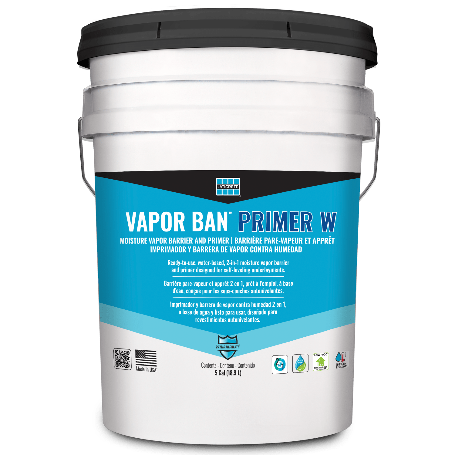 Seau de 5 gal de Laticrete VAPOR BAN Primer W, pare-vapeur et apprêt à base d'eau