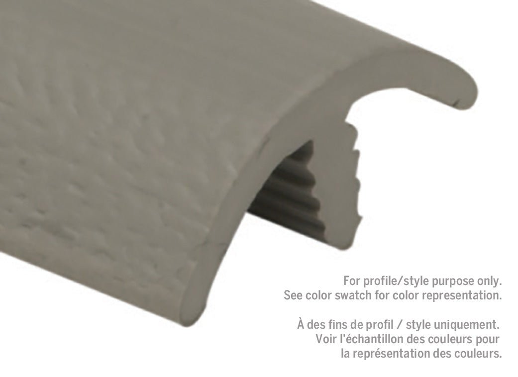 M-D PRO - Capuchon en T à jambe étroite en vinyle, fini gaufré #050 White 1/4" x 7/8" x 12'